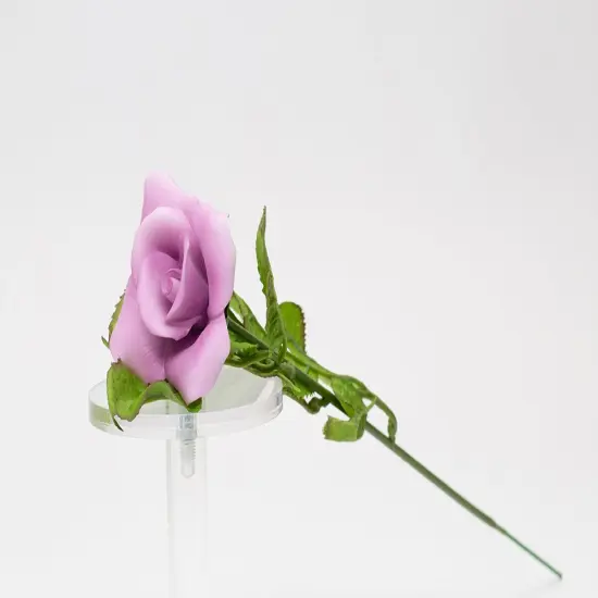 Ceramic Purple Rose Flower - Set of 2, Wedding Decor, Romantic Decor, Gift for Her, Gift for Mom {3}