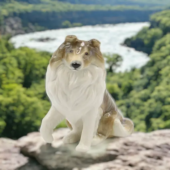 Ceramic Border Collie Dog Figurine, Lassie Come Home, Home Décor, Gift for Her, Gift for Mom, Kitchen Décor, Dog Lover Gift, Pet Loss Gift {2}
