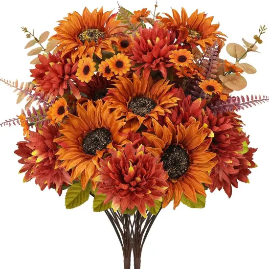 2 Pcs Fall Sunflowers Artificial Home Centerpiece {1}