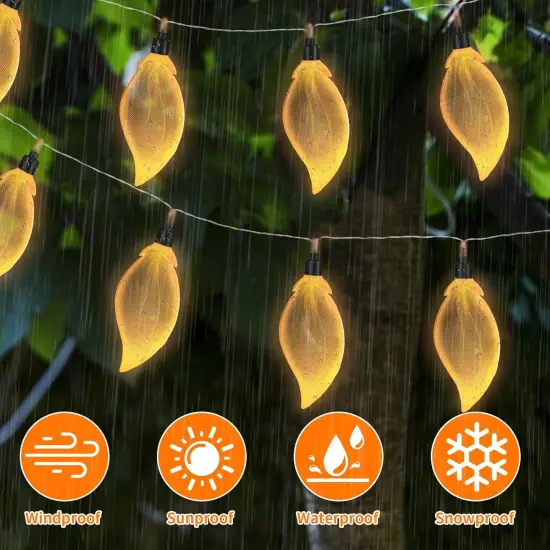 Leaf String Light for Halloween Decoration - Warm 2Pack {2}