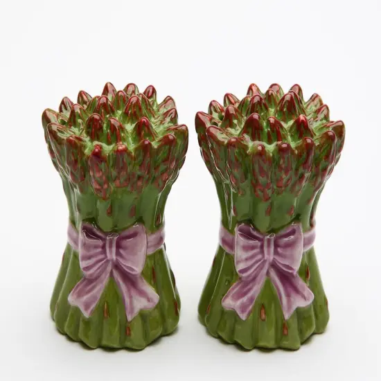 Hand Painted Ceramic Asparagus Salt and Pepper Shakers, Home Décor, Gift for Her, Gift for Mom, Kitchen Décor, Farmhouse Décor {3}