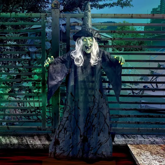 74" Hanging Witch with Light Up Eyes Halloween Decorations {3}