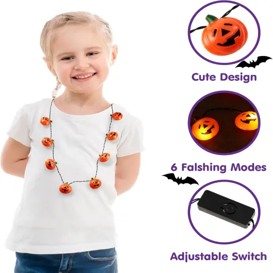 3 Pcs Halloween Necklace Pumpkin {2}