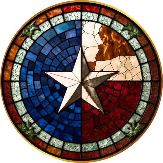 Texas Lone Star State Round Sign {2}