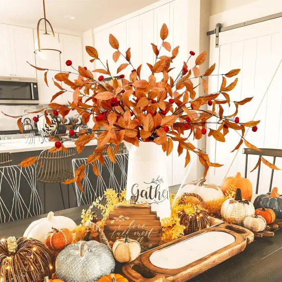 6 Pcs Fall Artificial Foliage with Pumpkin {5}