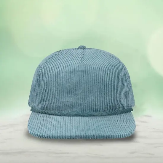 1 Count Unstructured Rope Cap Five Panel Low Profile with Recycled Flat Bill Camel Corduroy {5}