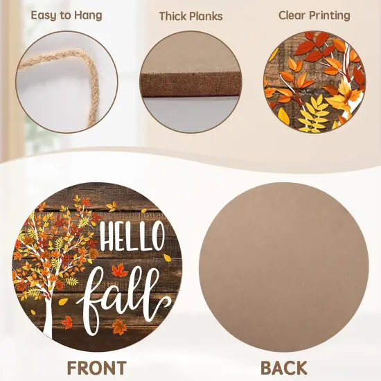 Hello Fall Maple Tree Wreath - 12x12 Inch {3}