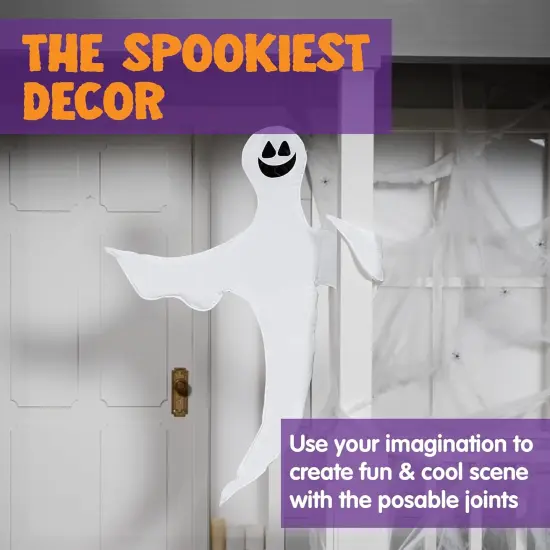 2 Pcs 53&rdquo; Tree Wrap Ghost Decoration - Happy Ghosts {3}