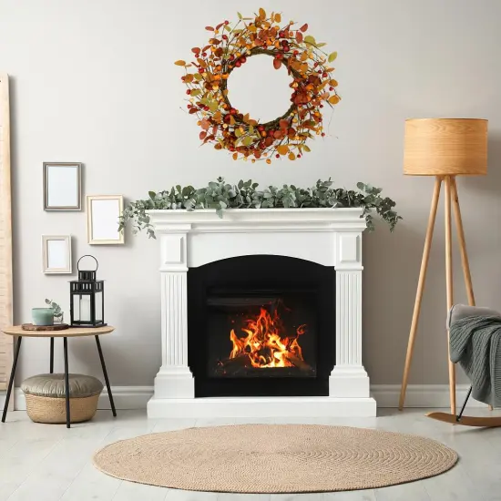 Fall Wreath - Orange Eucalyptus Leaves {3}