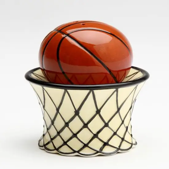Hand Painted Ceramic Basketball Salt & Pepper Shakers, Home D&eacute;cor, Gift for Him, Gift for Dad, Kitchen D&eacute;cor, Game Room Decor {3}