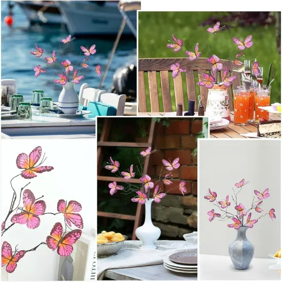 8 Pack 5-head Artificial Butterfly Branches {5}