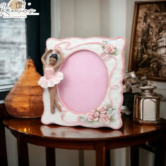 Ceramic African American Ballerina Picture Frame, Home D&eacute;cor, Gift for Her, Gift for Daughter, Gift for Ballerina Dancer {2}