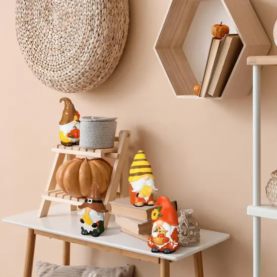 4 Pcs Fall Gnomes D&eacute;co Tabletop Decorations - Harvest Style {4}