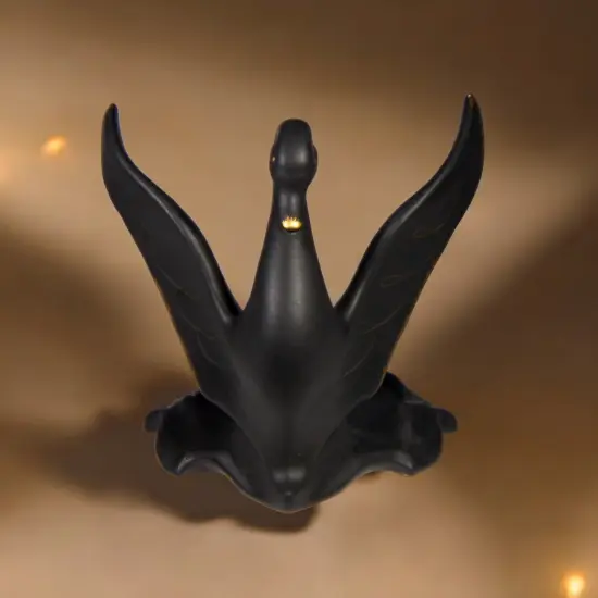 Ceramic Black Swan Figurine, Modern Home Decor, Gift for Her, Gift for Ballerina Dancer {1}