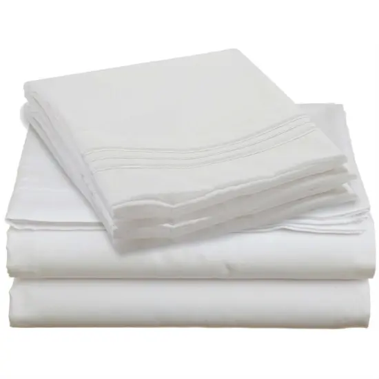 Queen Sheet Set White Microfiber Deep Pocket Soft Bedding {1}