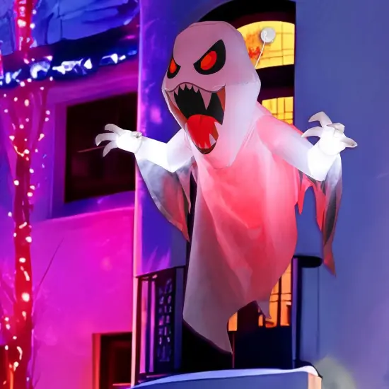 4.3 FT Tall Halloween Window Inflatables Ghost Broke Out {1}