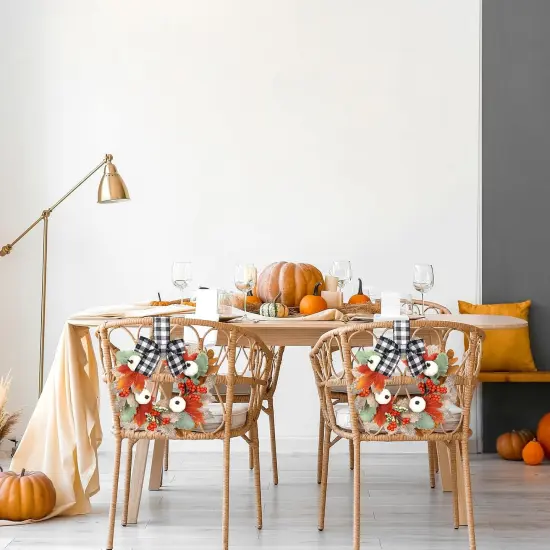 4 Pcs 9" Mini Fall Wreath - Pumpkin Style {5}