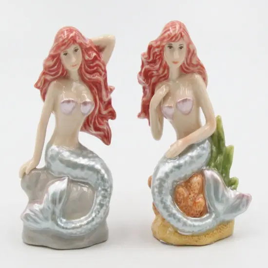 Hand Painted Ceramic Mermaid Salt And Pepper Shakers, Home D&eacute;cor, Gift for Her, Gift for Mom, Kitchen D&eacute;cor {2}
