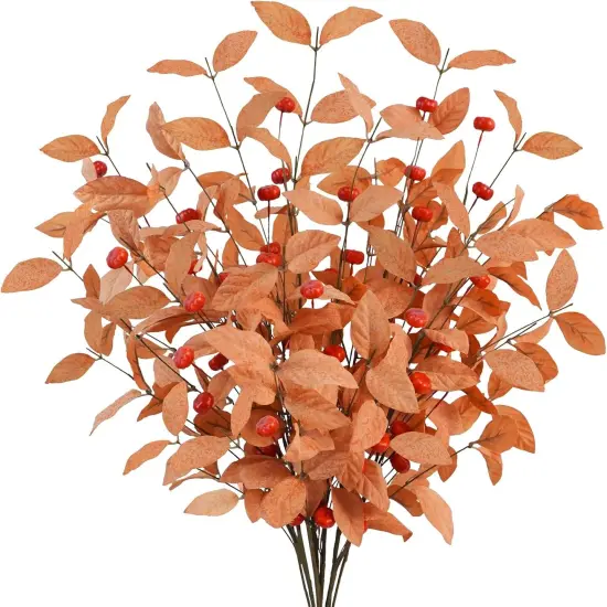 8PCS Artificial Fall Eucalyptus Stems {1}