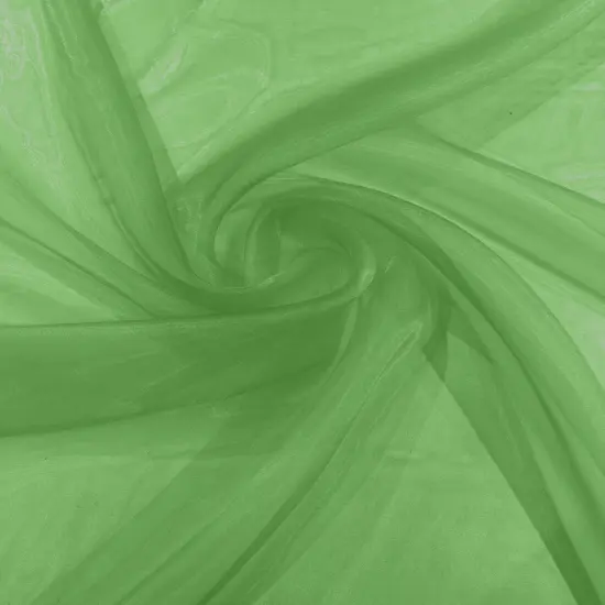1 Yard Lightweight Sheer Crystal Organza Fabric Smooth and Flowing Material for Fashion Costumes and Dressmaking Lime {1}