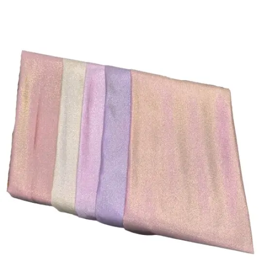 1 Yard Iridescent Glitter Lurex Faux Satin Polyester Fabric Sparkling Material 58 Inch Width Pink {1}