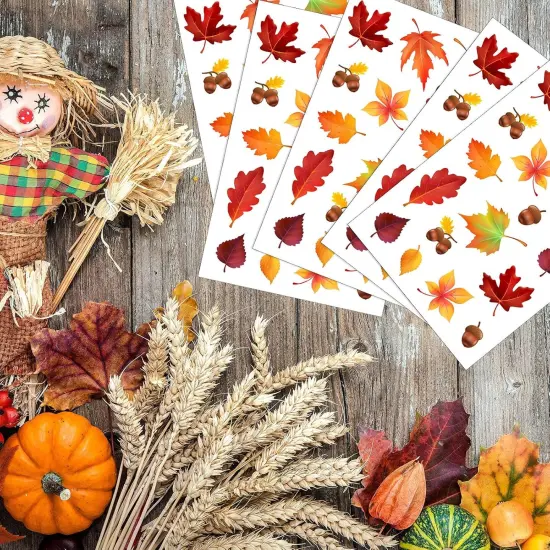 540 Pieces Thanksgiving Fall Autumn Leaves Stickers Maple Leaves Stickers {3}