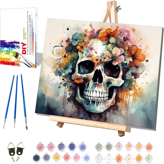 Skull Paint by Numbers for Adults with Framed {1}