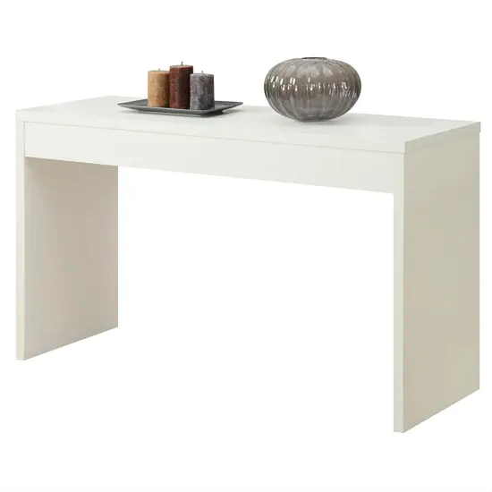Modern Rectangular White MDF Wood Sofa Console Table with Straight Legs for Entryway Living Room {1}
