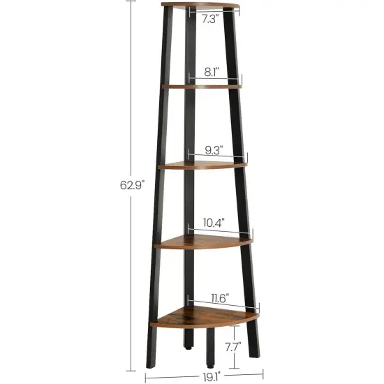 Eco Friendly Wicker 5 Tier Storage Shelf Bookcase Rack Lightweight Durable Organizer for Home and Bathroom Use {2}