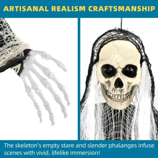 Set of 3 Scary Hanging Ghosts,Halloween Grim Reaper Skeleton {2}