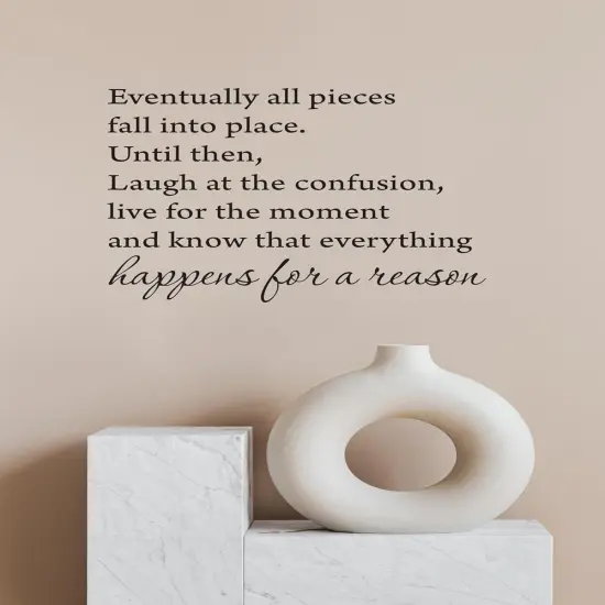 Black 18'' X 22'' Eventually All Pieces Fall into Place Inspirational Quotes {3}