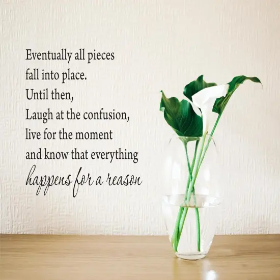 Black 18'' X 22'' Eventually All Pieces Fall into Place Inspirational Quotes {2}