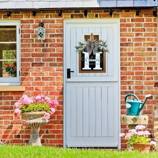 Last Name Year Round Front Door Wreath Front Porch Decoration 26 Letter {2}