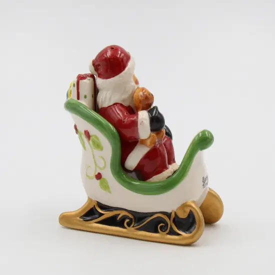 Ceramic Christmas Santa Sitting On Sleigh Salt & Pepper Shakers, Home Décor, Gift for Her, Gift for Mom, Kitchen Décor, Christmas Décor {6}