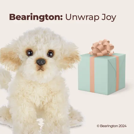 Bearington White Dog Stuffed Animal 13 In - Puppy Stuffed Animals - Plush Dog Toys for Kids Maltipoo Labradoodle Plushies, For Ages 3-14 Brown {5}