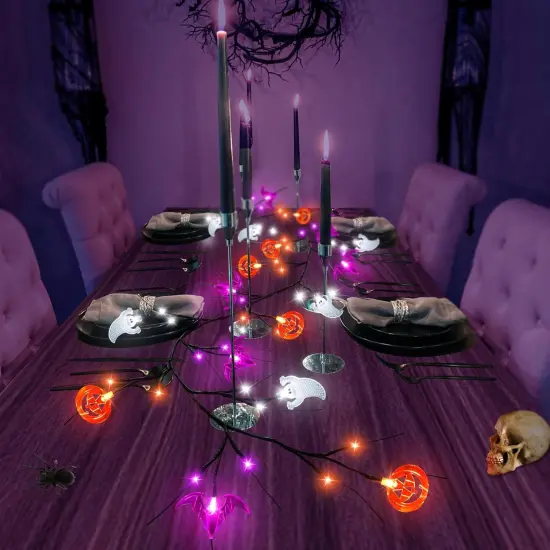 6 FT 54 LED Willow Vine Twig Halloween Decorations Garland {3}