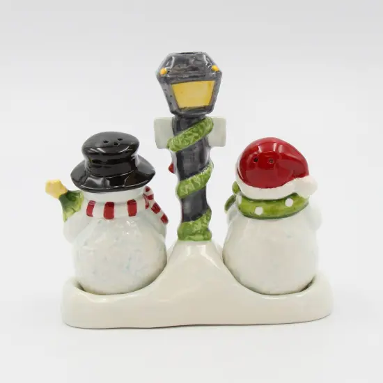 Ceramic Snowman Salt & Pepper And Toothpick Holder, Home D&eacute;cor, Gift for Her, Gift for Mom, Kitchen D&eacute;cor, Christmas D&eacute;cor {6}