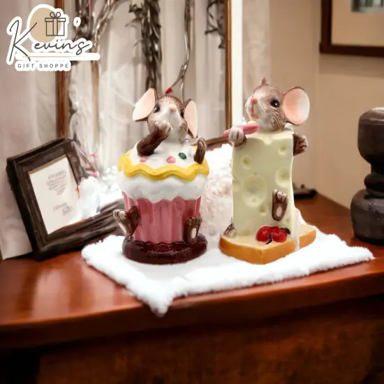 Ceramic Mice With Cheese Salt & Pepper Shakers, Home D&eacute;cor, Gift for Her, Gift for Mom, Kitchen D&eacute;cor {1}