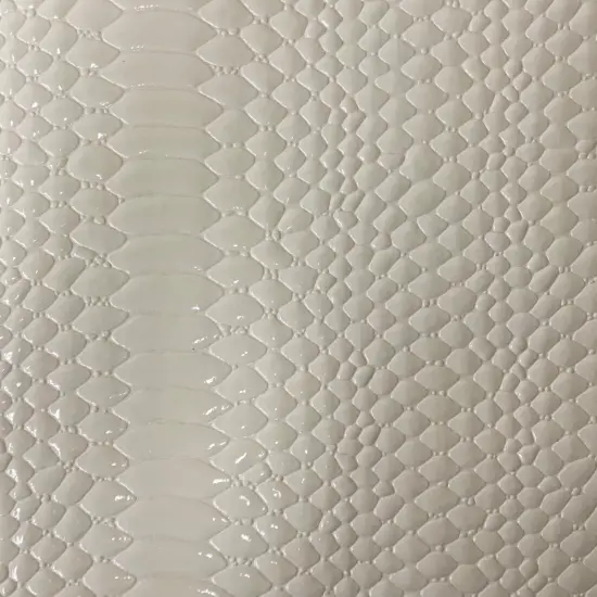 1 Yard Culebra Patent 3D Embossed Snake Skin Vinyl Fabric For Upholstery Handbags 54" Width Orange {3}