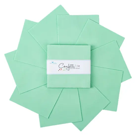 Confetti Cotton 5" Square Pack (Charm Pack / 5" Stacker) in Sweet Mint byfor Riley Blake (5-120-SWEETMINT-42) {3}
