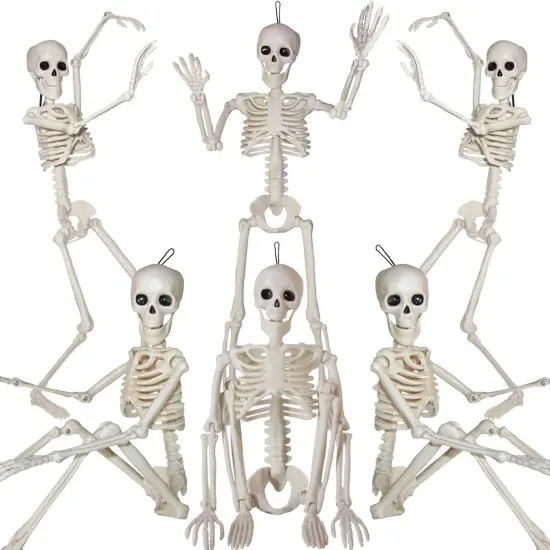 6PCS Halloween Skeleton Decorations - 16" with Movable Joint {1}