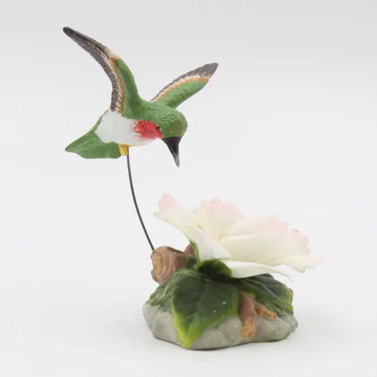 Ceramic Hummingbird with Camellia Flower Figurine, Home Décor, Gift for Her, Gift for Mom, Kitchen Décor, Birdwatcher Gift {4}