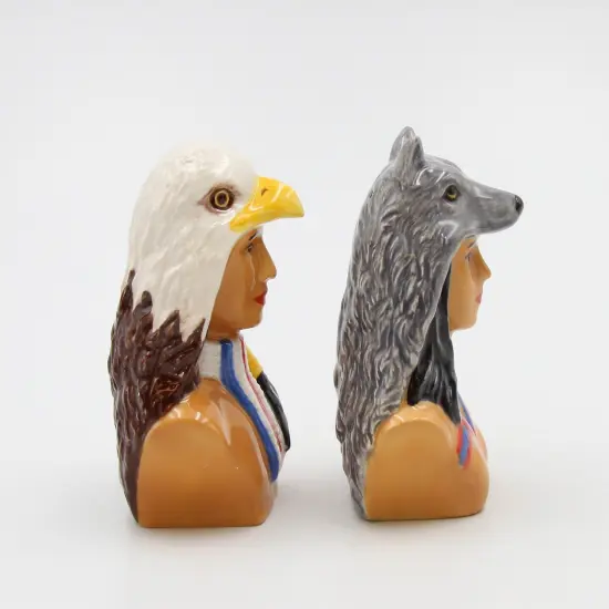 Ceramic Native American Indian Salt And Pepper Shakers, Home D&eacute;cor, Gift for Her, Gift for Mom, Kitchen D&eacute;cor {4}