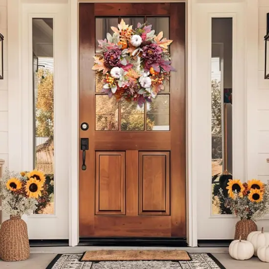 20Inch Fall Wreaths for Front Door,Fall Wreath,Fall Decorations {4}