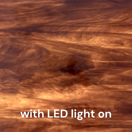 Wissmach Stained Glass Sheet: Medium Amber and Dark Amber Brown, Streaky Crystal {3}