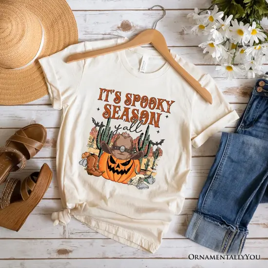 It's Spooky Season Y'all T-Shirt, Funny Western Halloween Tee for Pumpkin Cowboys {7}