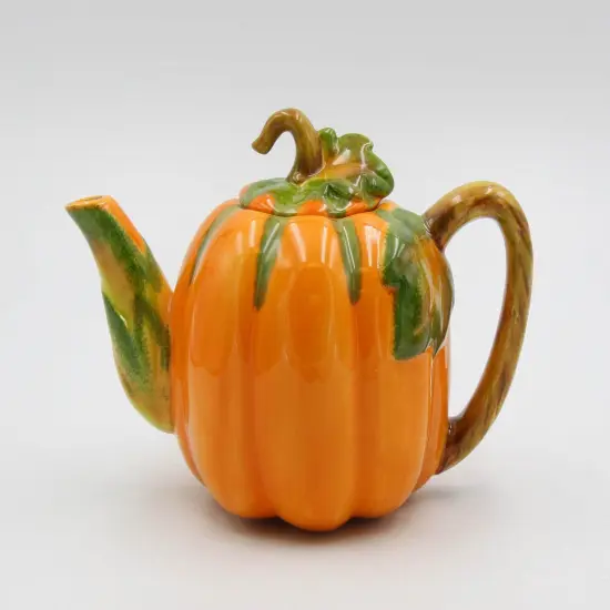 Ceramic Pumpkin Teapot for Pumpkin Spice Lovers, Gift for Her, Gift for Mom, Tea Party D&eacute;cor, Caf&eacute; D&eacute;cor, Fall Thanksgiving Decor {3}