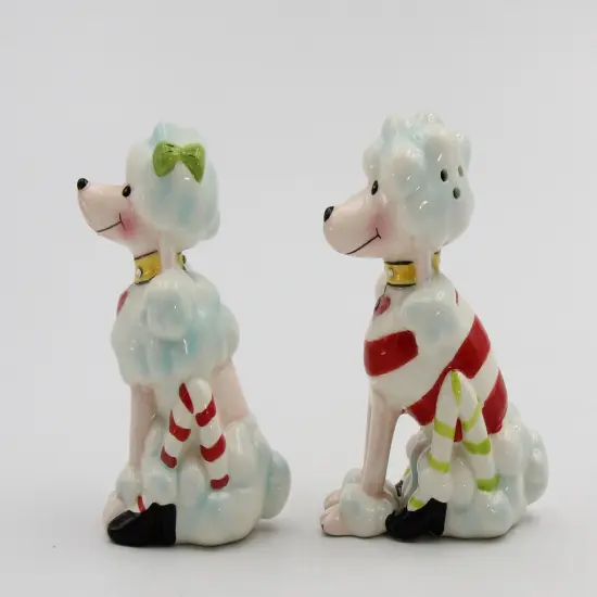 Ceramic Poodle Dogs Christmas Decor Salt and Pepper Shakers, Home D&eacute;cor, Gift for Her, Mom, Kitchen D&eacute;cor, Dog Lover Gift, Pet Loss Gift {4}