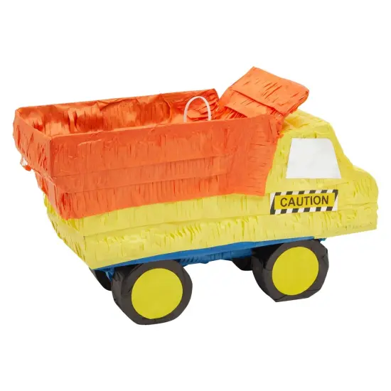 Dump Truck Pinata - Kids Construction Birthday Party Supplies, Construction Party Decorations (Small, 15.7 x 9.2 x 6.3 In) Multicolor {7}