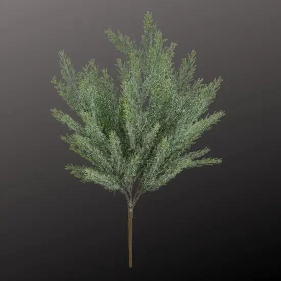 21" Iced Glitter Cedar Bush &ndash; 5-Stem Faux Greenery for Holiday Decor-84351 {3}